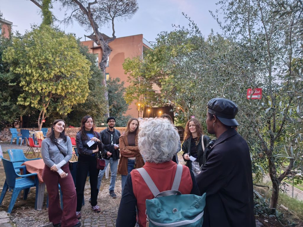 A group of people gathered and smiling