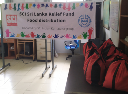Banner of the food distribution and food packs