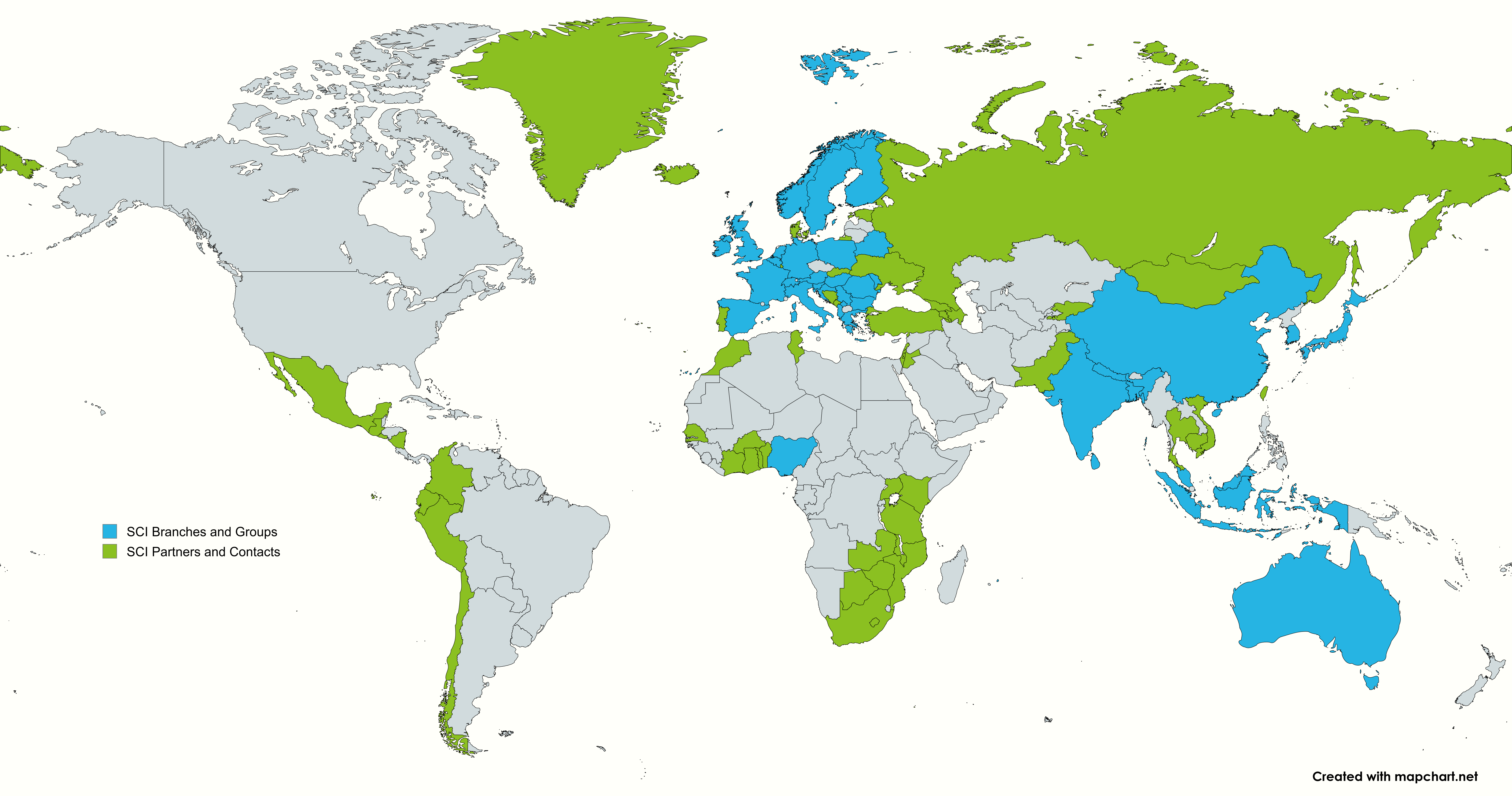 Map of SCI organisations