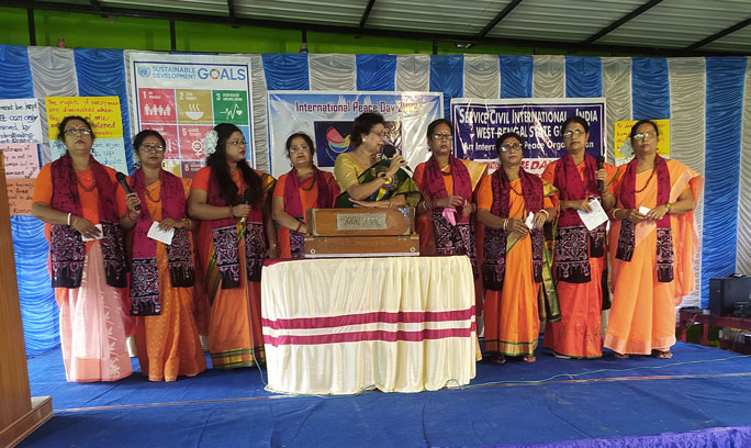 A speaker on the podium