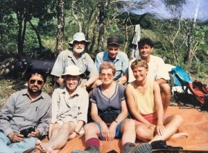 Eleanor in Nepal with her sister Leonie and friends