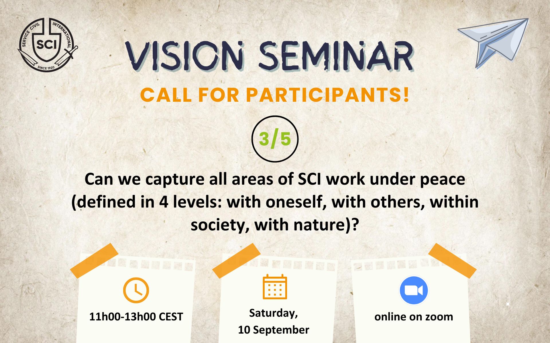 Vision seminar - call for participants 1 of 5