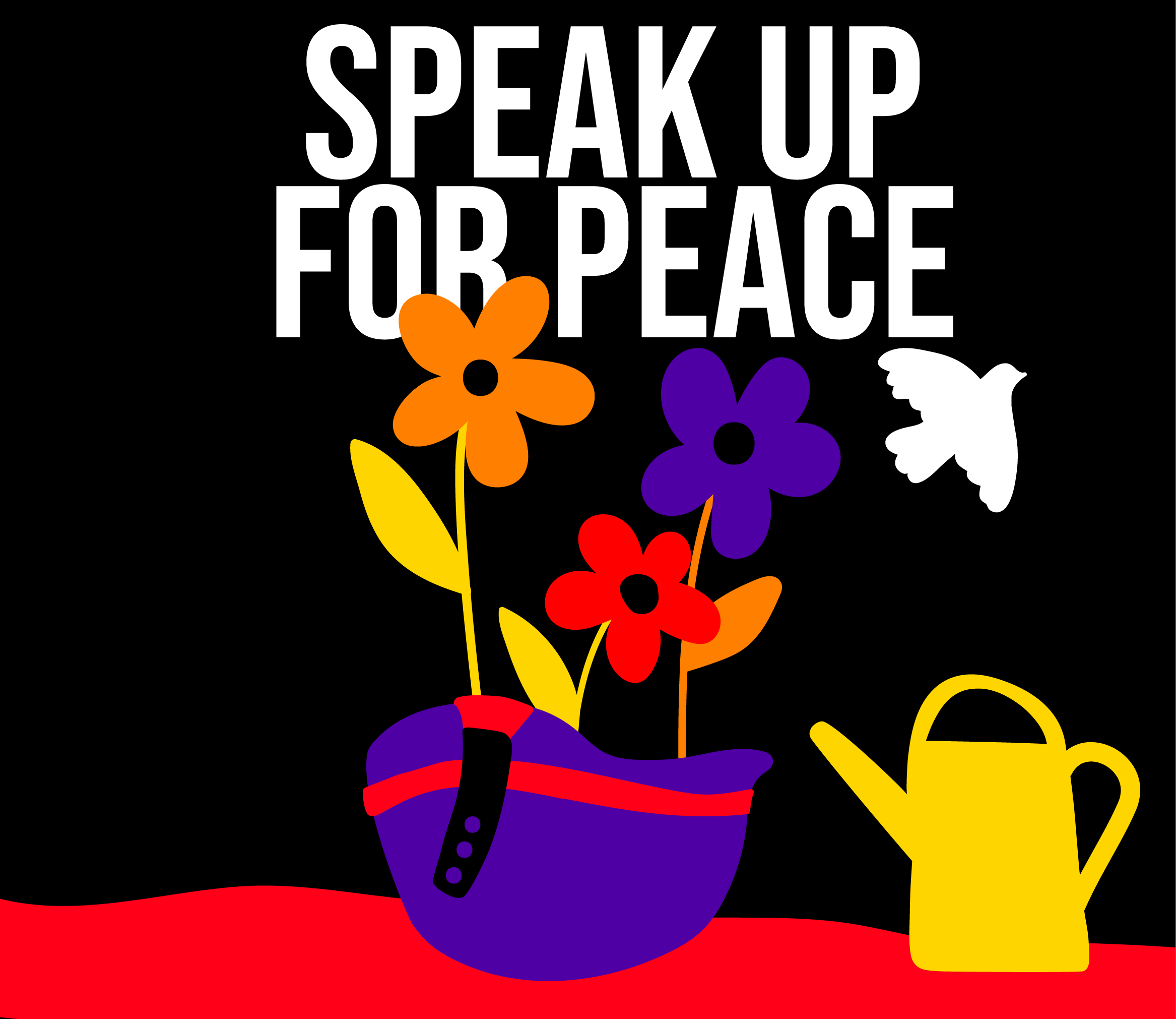 illustration written Speak up for peace